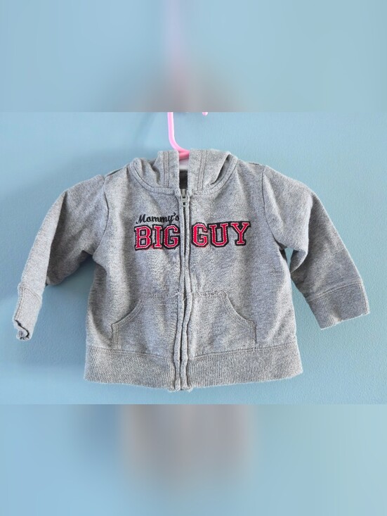 Carter's Other - Gray 'Big Guy' Baby Boy Zip-up Hoodie 6m